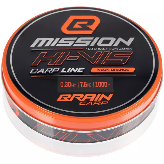Волосінь Brain Mission Carp Line (Neon Orange) 1000m 0.30mm 7.6kg, фото , изображение 2